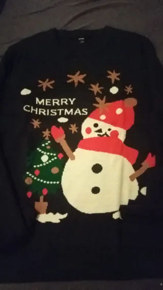 Jersey Navideño Hombre Talla L Muñeco Nieve