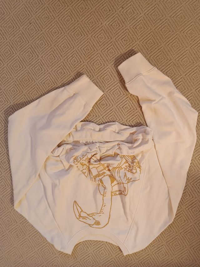 Sudadera Space Flamingo dorada talla M Nunca usada