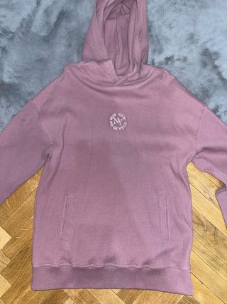 Sudadera Zara Rosa Capucha Talla M