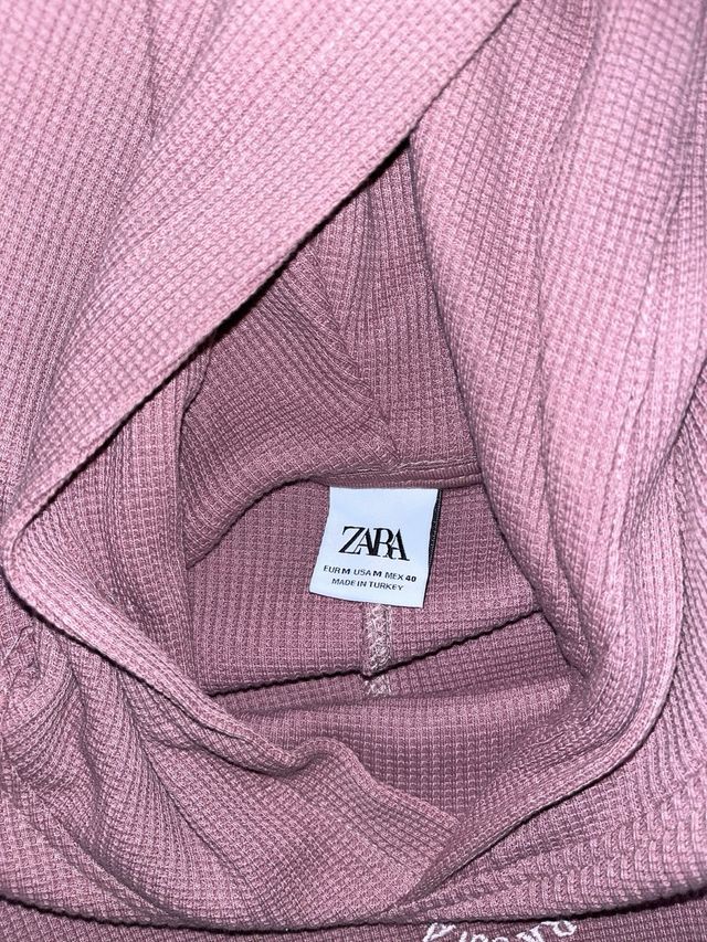 Sudadera Zara Rosa Capucha Talla M