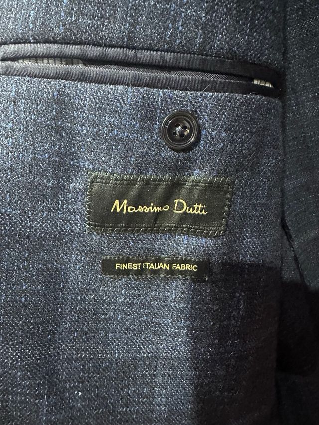 Americana azul y gris a cuadros