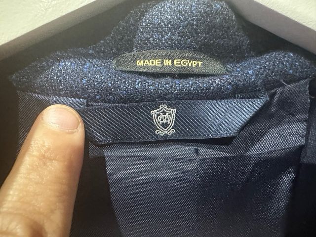 Americana azul y gris a cuadros