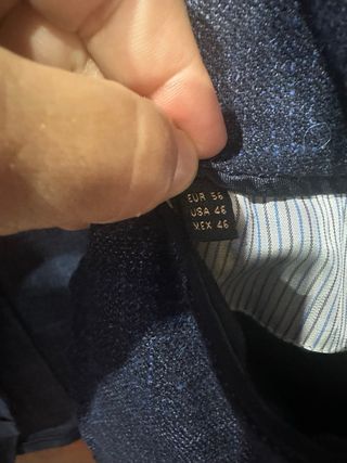 Americana azul y gris a cuadros