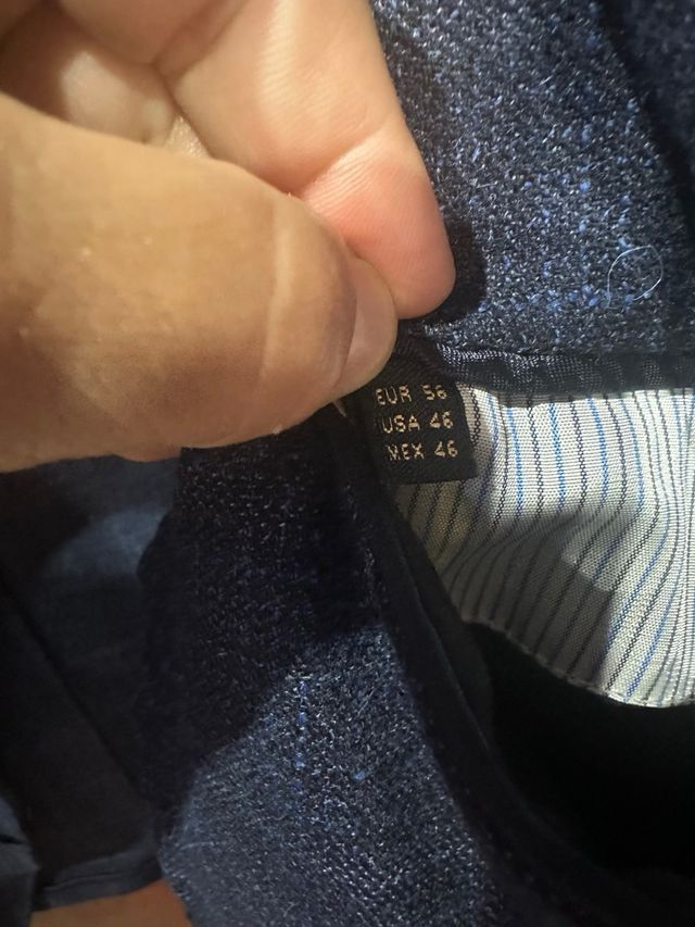 Americana azul y gris a cuadros