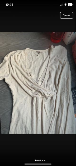 Camiseta premamá Prémaman talla M beige