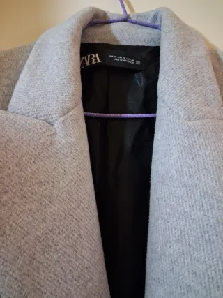 Abrigo paño Zara gris Talla M