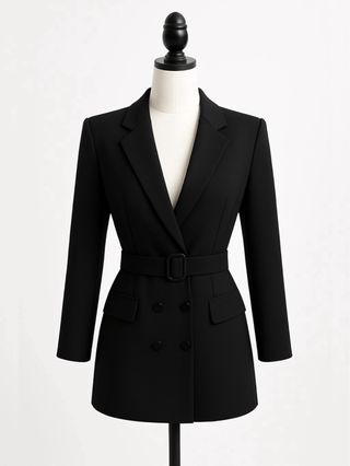 Blazer negro con cinturón