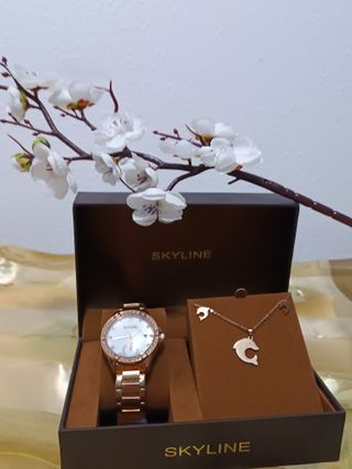 Set Mujer Skyline Reloj y Gargantilla