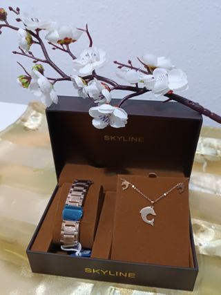 Set Mujer Skyline Reloj y Gargantilla