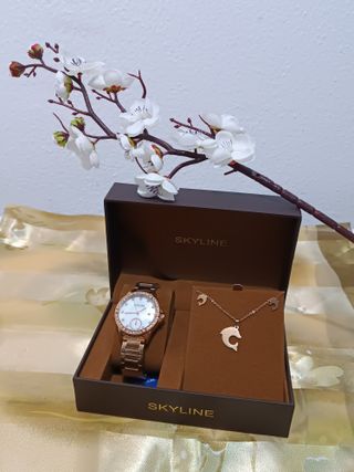 Set Mujer Skyline Reloj y Gargantilla