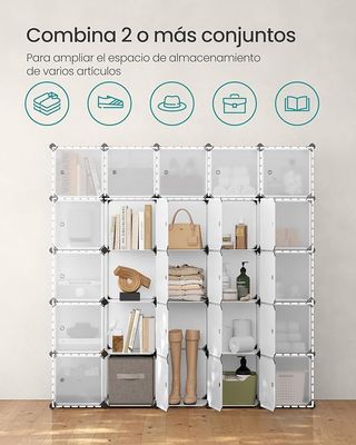 Estantería Modular SONGMICS Plástico Blanco