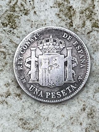 Moneda 1 Peseta 1903 Alfonso XIII. plata