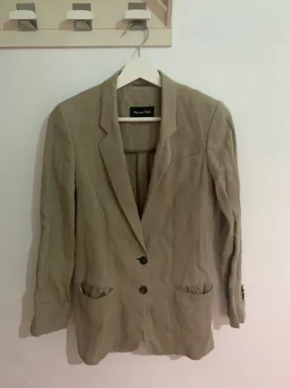 Blazer Massimo Dutti Beige Talla L