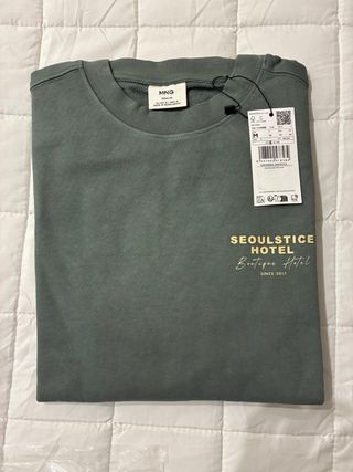 Sudadera Mango Verde Talla M Hombre