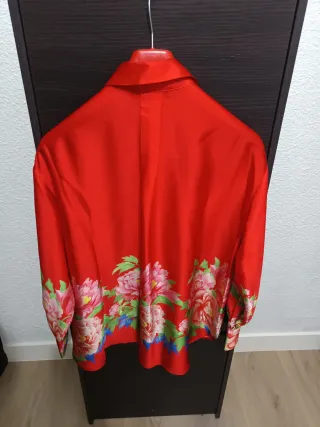 Blusa Zara Estampada Flores Roja XS 8€ NO NEGOCIAB
