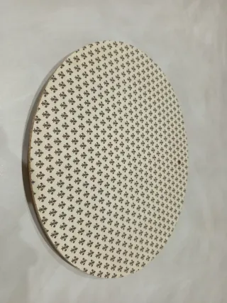 Quadro paesaggistico ovale dorato