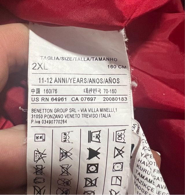 Plumas Benetton Niño Azul Talla 10/12