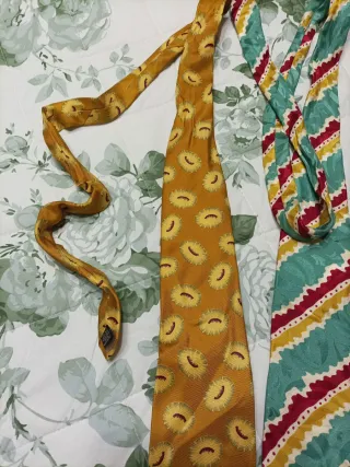 Lotto 3 cravatte vintage anni '90 seta