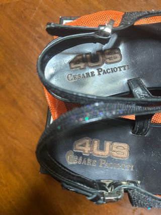 Sandali Paciotti paiette, zeppa scamosciata nera