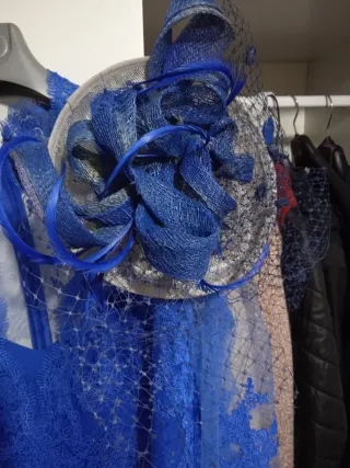 Vestido azul largo de madrina