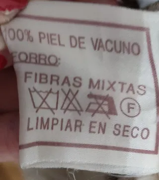 Chaqueta de piel vacuna forrada