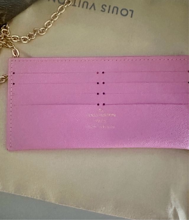 Borsa in pelle con portafoglio e porta carte ispirata a Louis Vuitton