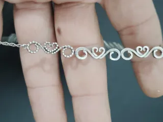 Cadena Pandora Corazones Plata