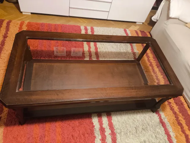 Mesa de centro madera y cristal