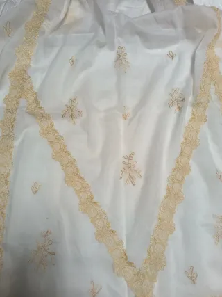 Manteletas Fallera Antigua/Huertana Beige/Blanco