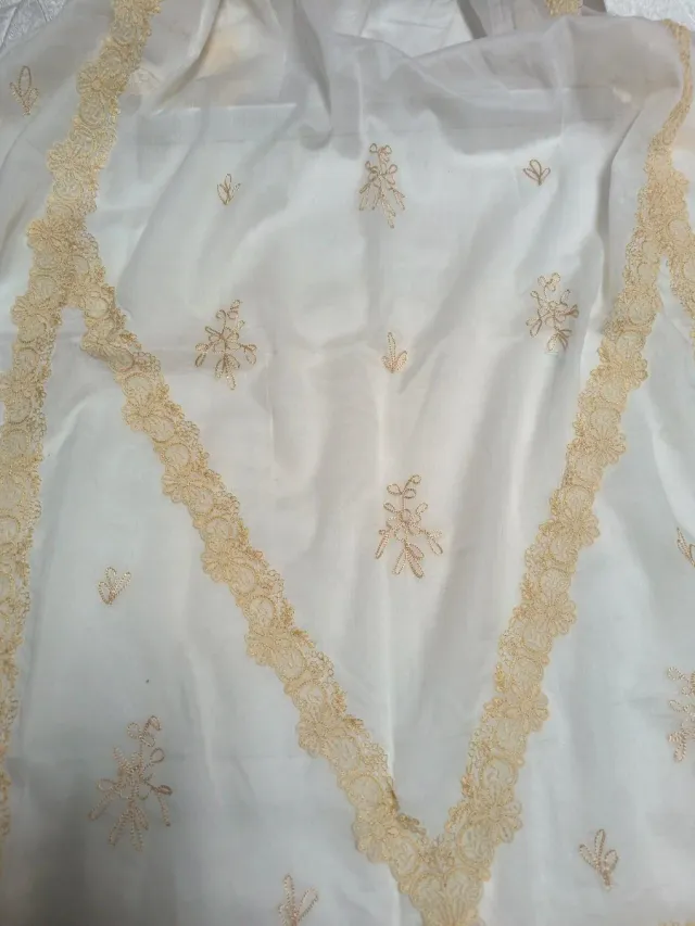 Manteletas Fallera Antigua/Huertana Beige/Blanco