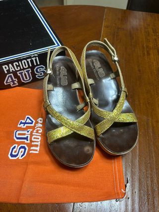 Sandali Paciotti Paiette Zeppa Scamosciata