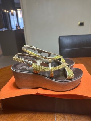 Sandali Paciotti Paiette Zeppa Scamosciata