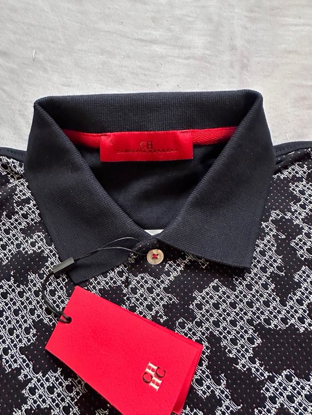 Camisa Polo Carolina Herrera Negra y Gris