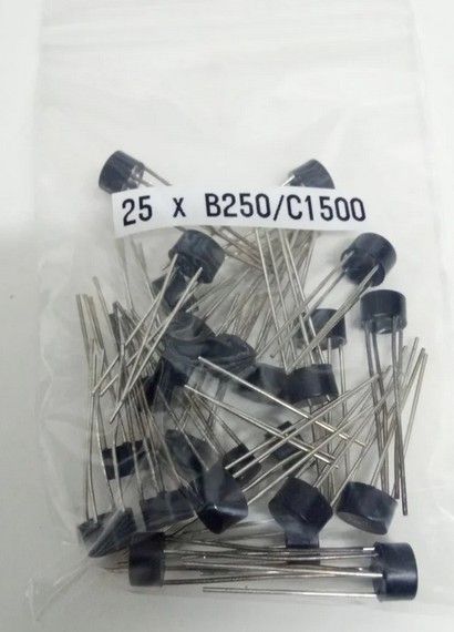 Puente Rectificador B250C1500 bolsas 25 unidades.