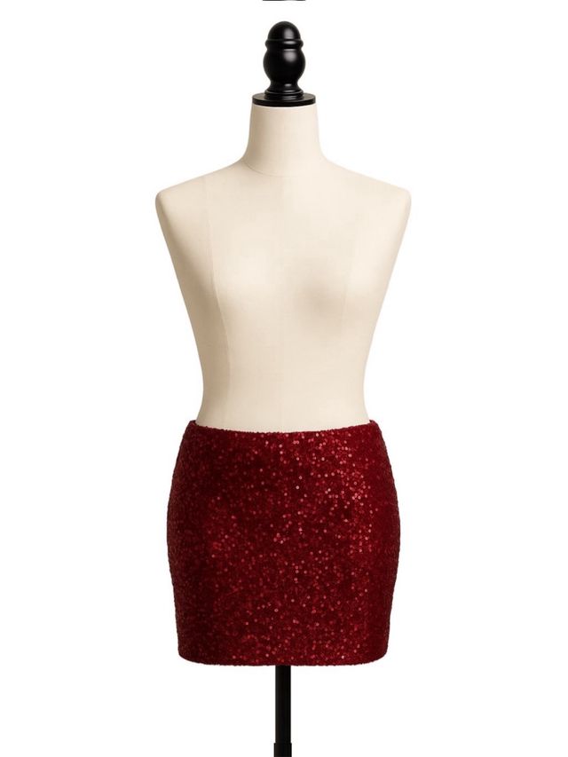Falda burdeos lentejuelas