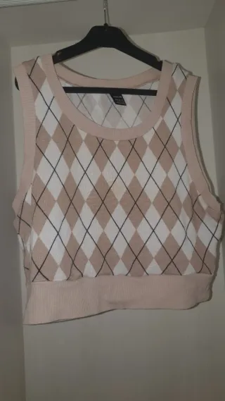 Chaleco de punto argyle talla única