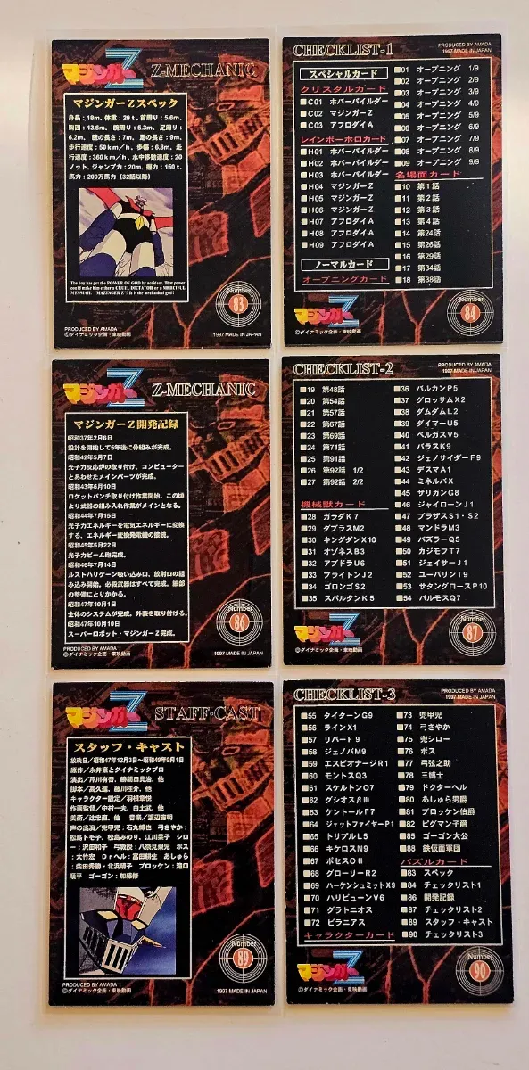 Card  Mazinger Z Amada 1997.