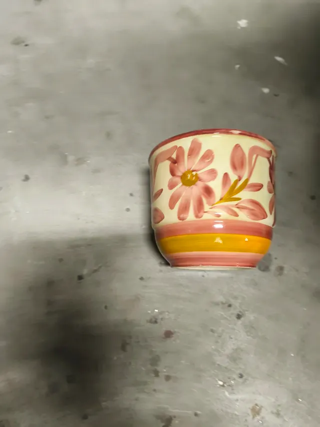 Soporte plantas madera con tiesto cerámica