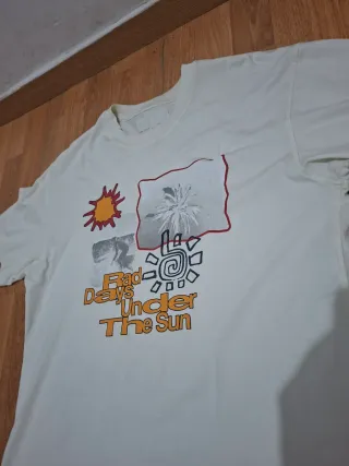 Camiseta Zara Blanca Estampada