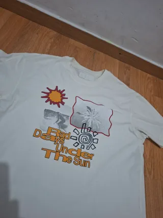 Camiseta Zara Blanca Estampada