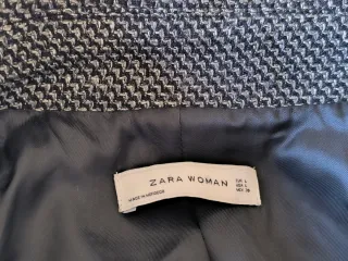 Chaqueta Zara Tweed Negra y Gris