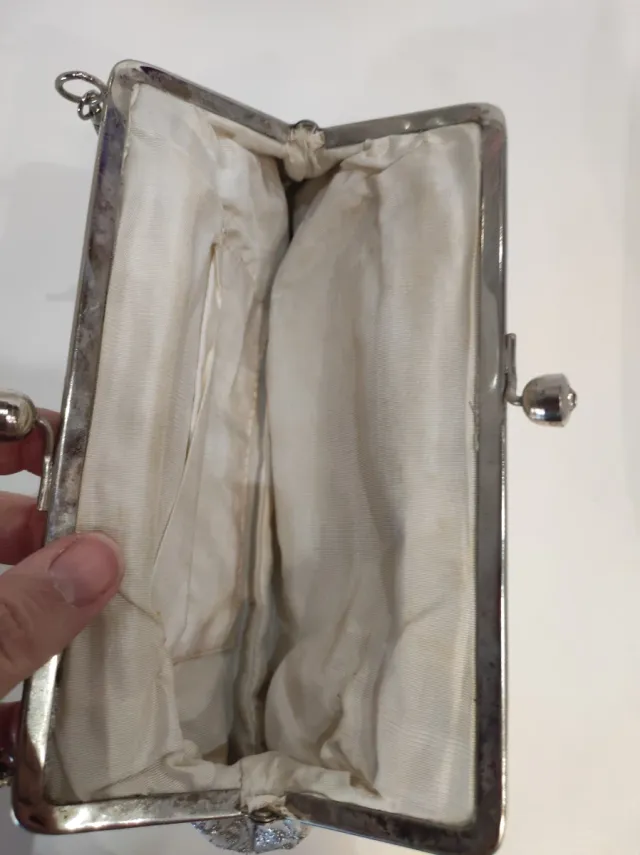 Bolso fiesta vintage plateado. Años 60-70.