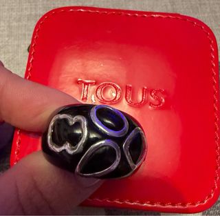 Anillo Tous Negro y Plateado