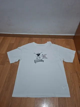 Camiseta Zara Blanca Estampada