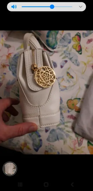 Bolso de fiesta Tous dorado y blanco