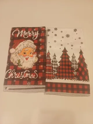 Coppia strofinacci natalizi Babbo Natale