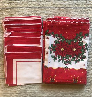 Tovaglia Natale 8 posti Poinsettia