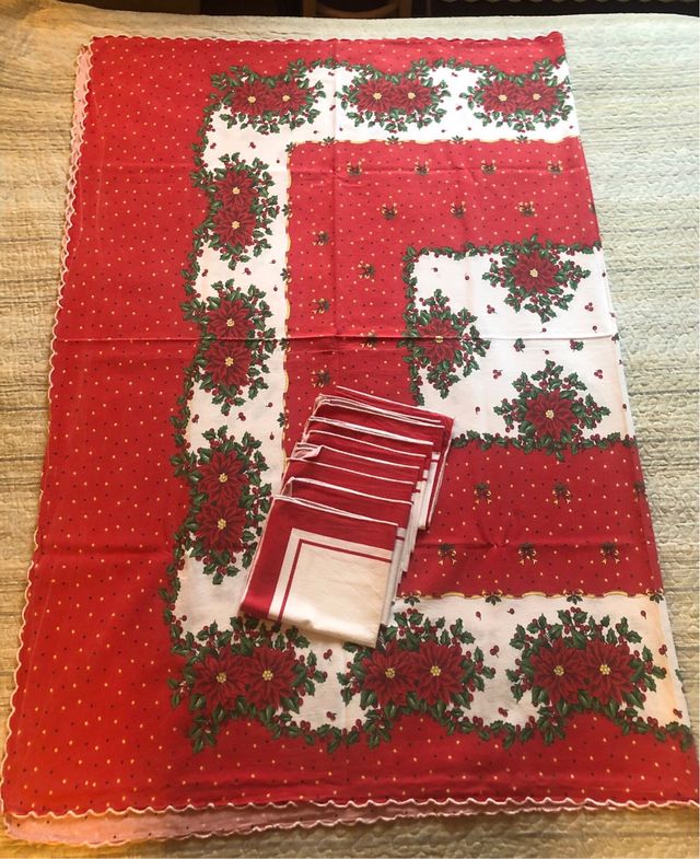 Tovaglia Natale 8 posti Poinsettia