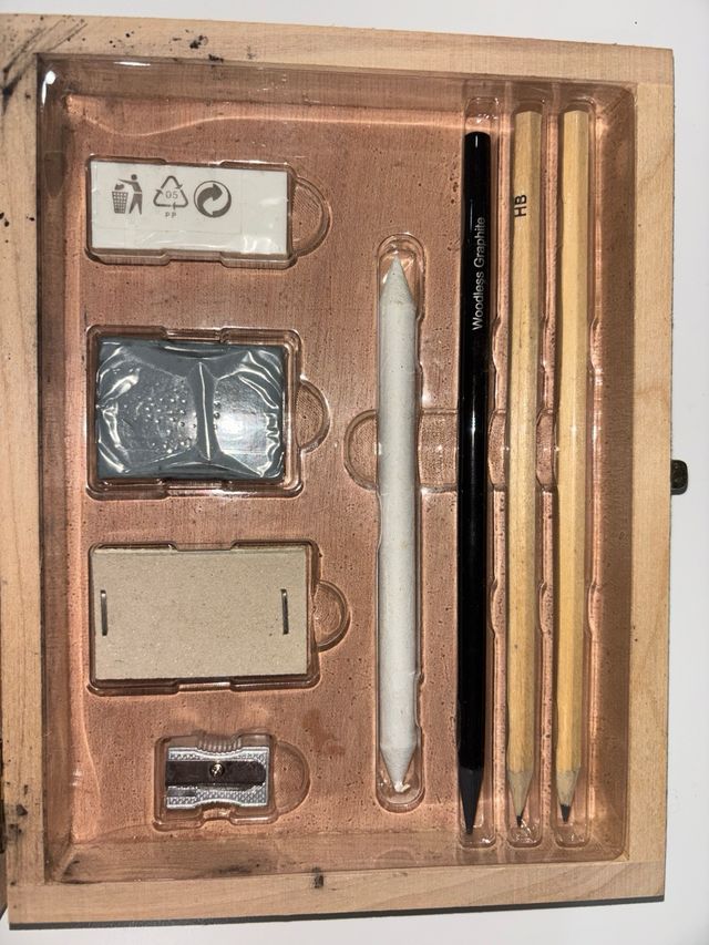 Set carboncillo dibujo sin usar