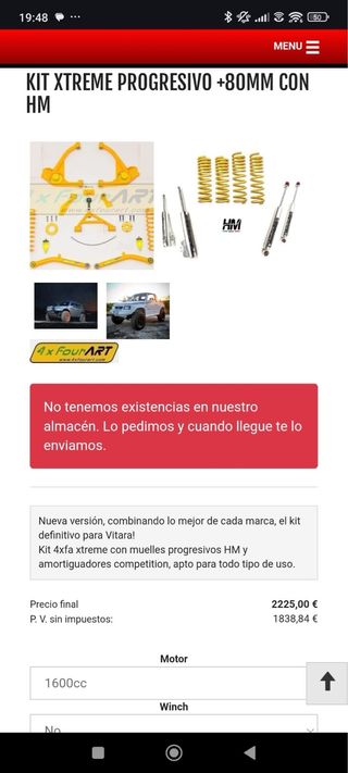 Kit Xtreme Progresivo +80mm HM Vitara